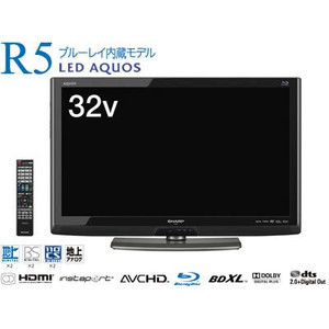 57-5-6)ハイビジョン液晶テレビ　LEDアクオス　ブルーレイ内蔵 32V型 　LC-32R5-B.jpg